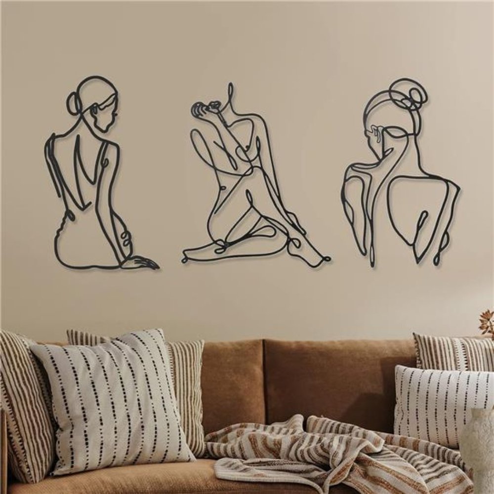 3 Pieces - Metal Wall Art Decor Bedroom Kitchen Bathroom Living Room Decoration